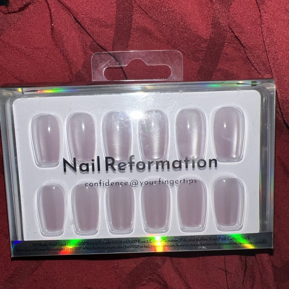 Nail Reformation PressOn Nails Kit (32 Nails) Coffin Metallic Cat Eye Purple